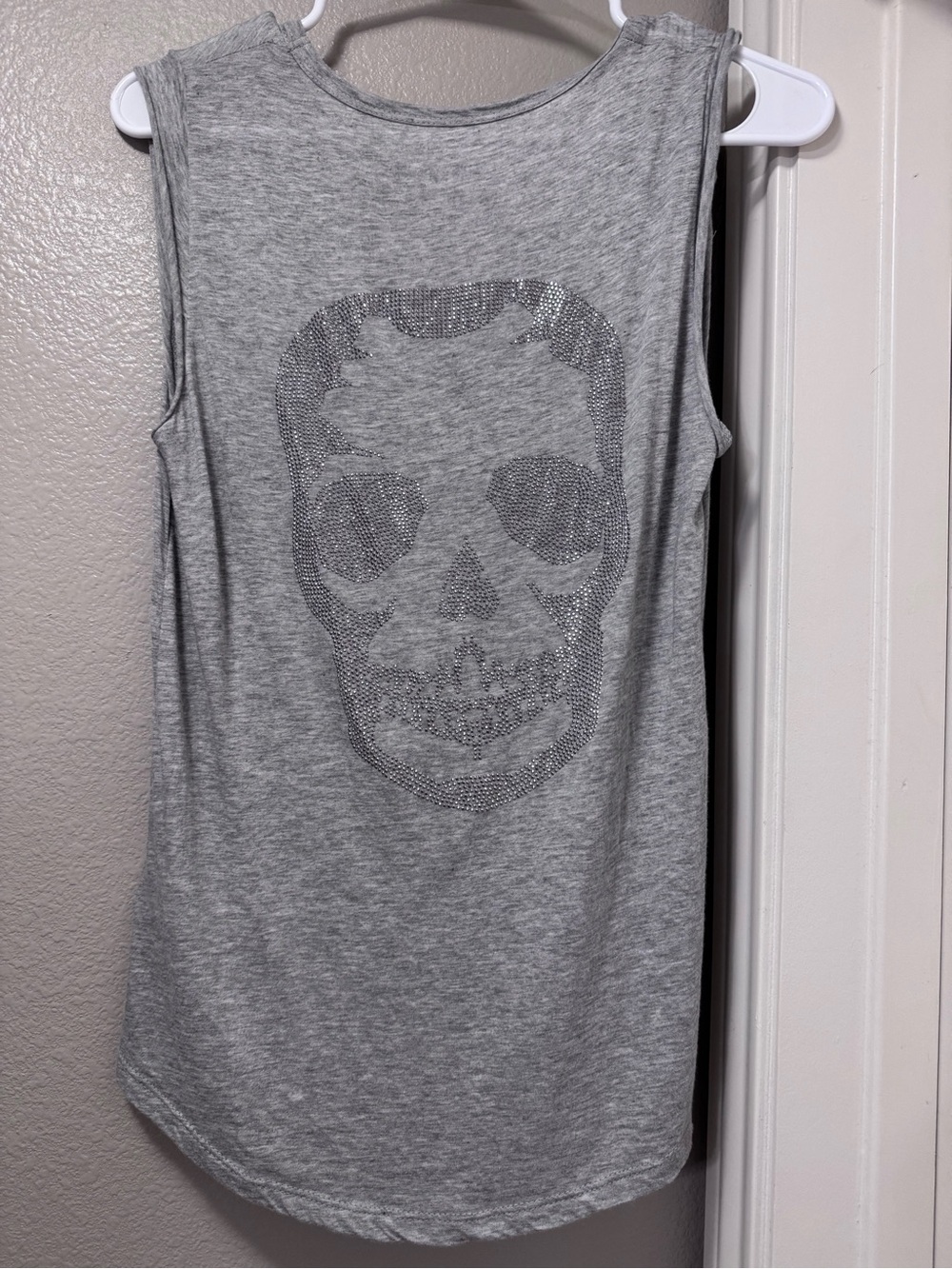 Zadig & Voltaire Gray Sleeveless Skull Tee